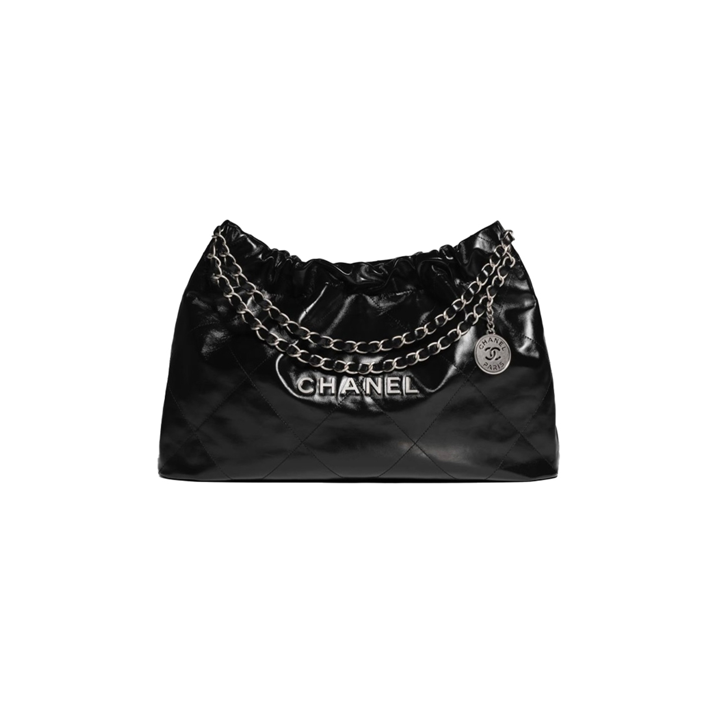 CHANEL MASTER 24C 22 BAG BLACK WITH SILVER HARDWARE AS4486 (45*30*8cm)